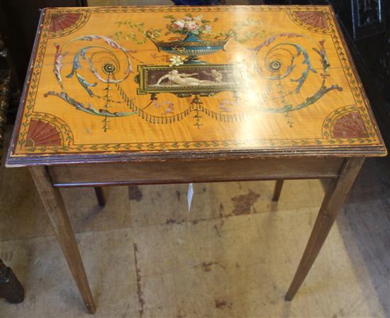 Sheraton Revival painted satinwood occasional table